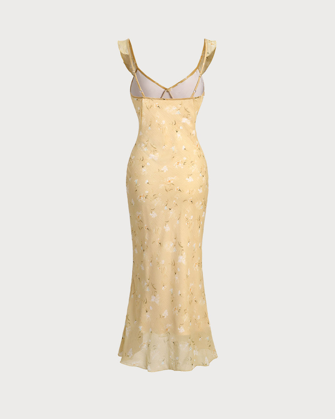 Robe Camille – Finesse Florale en Jaune Miel