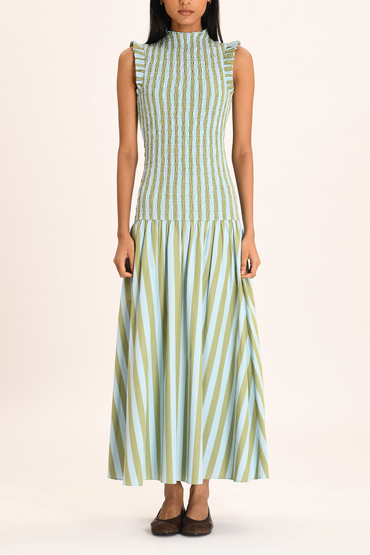 Robe Riviera – Rayures Élancées & Silhouette Sculptée
