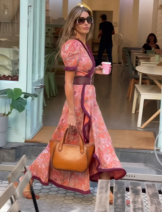 Robe Fleur de Café – Volants & Élégance Bohème