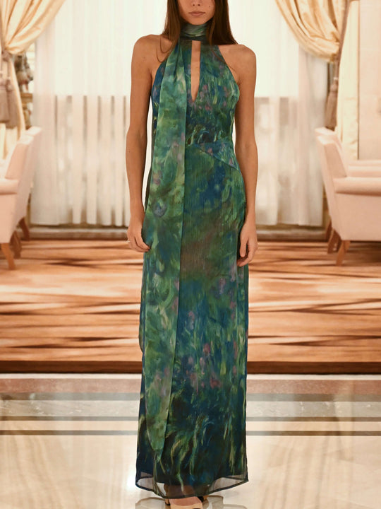 Robe Monet – Élégance Fluide en Vert Profond