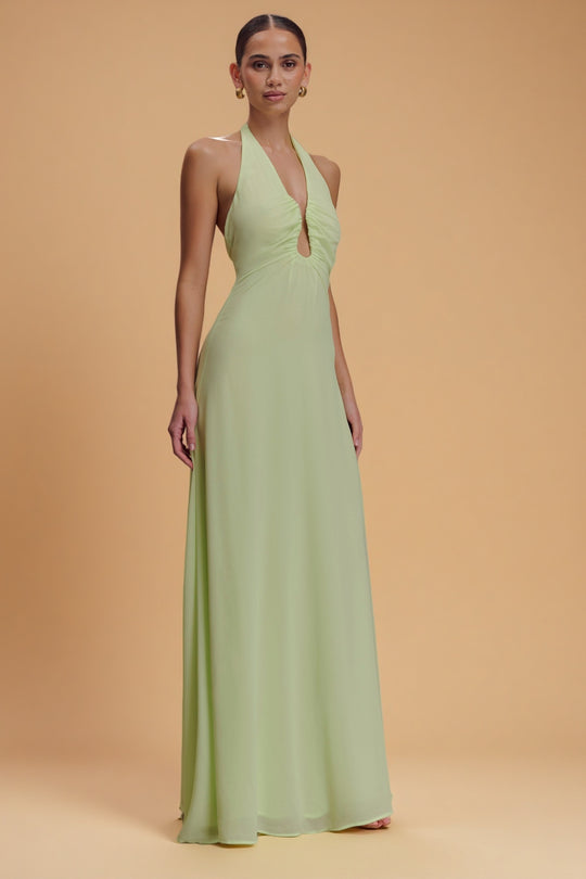 Malakhai – Pastel Green Halter Dress
