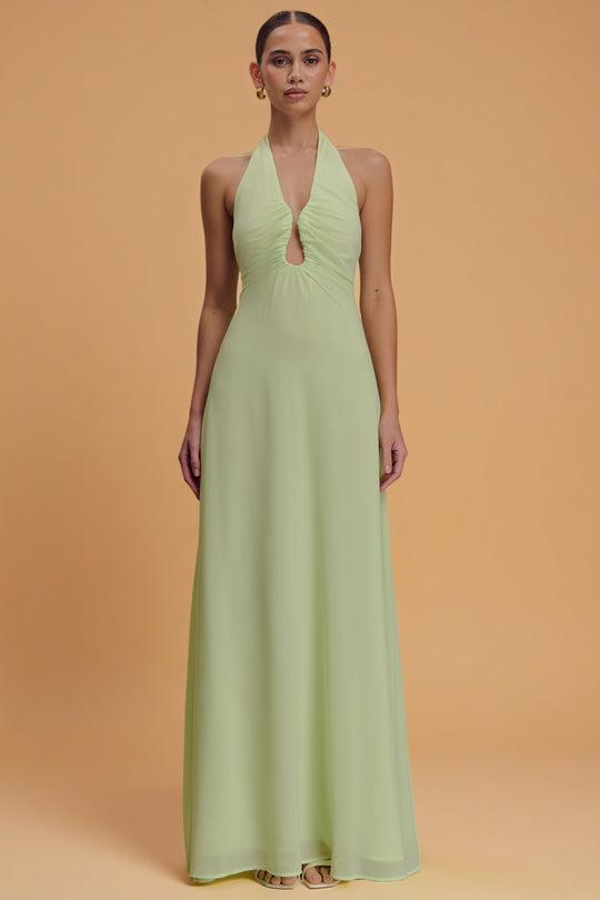 Malakhai – Pastel Green Halter Dress