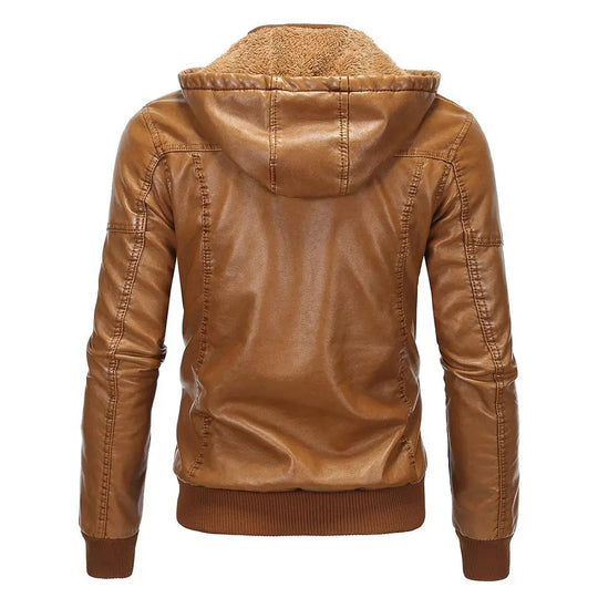 Nathan™ | Blouson noir avec capuche amovible