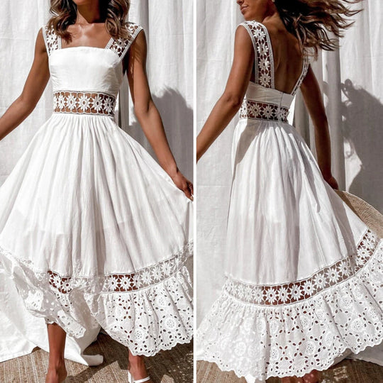 Robe Esprit Lumière – Dentelle Florale & Coupe Fluide