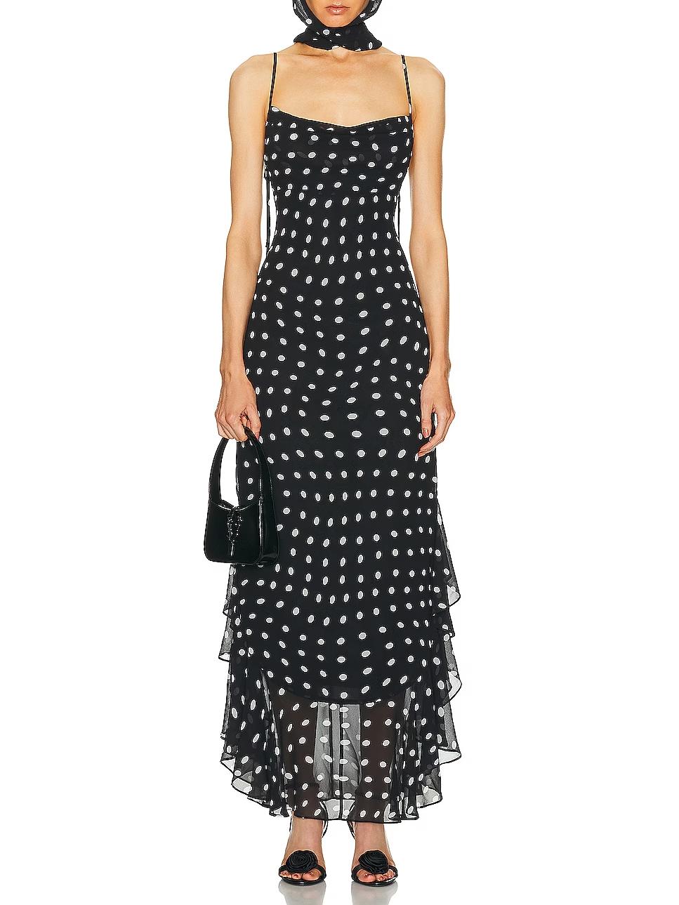 Robe Nuit d’Éclats – Élégance à Pois & Charme Rétro