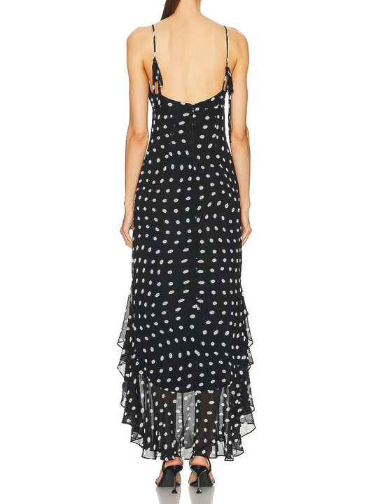 Robe Nuit d’Éclats – Élégance à Pois & Charme Rétro