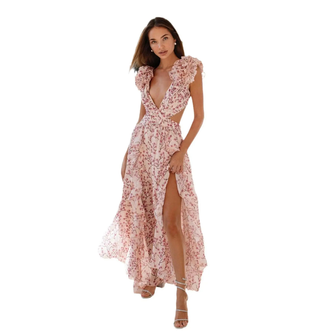 Robe Jardin des Rêves – Volants Romantiques et Imprimé Floral