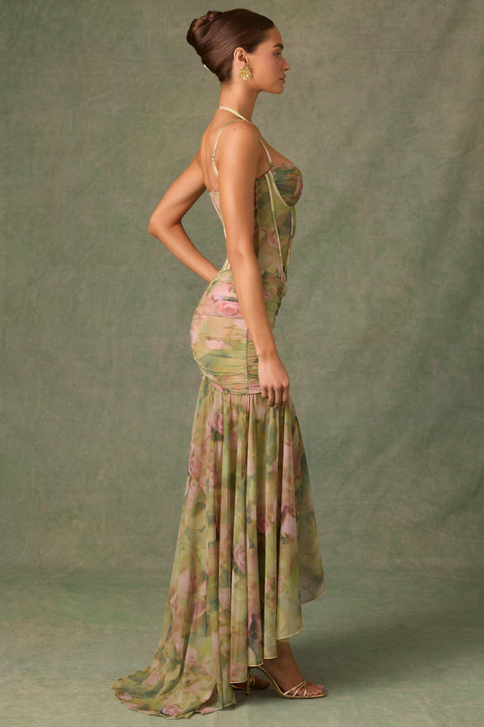 Robe Jardin d’Été – Corset Romantique Fleurs Pastel
