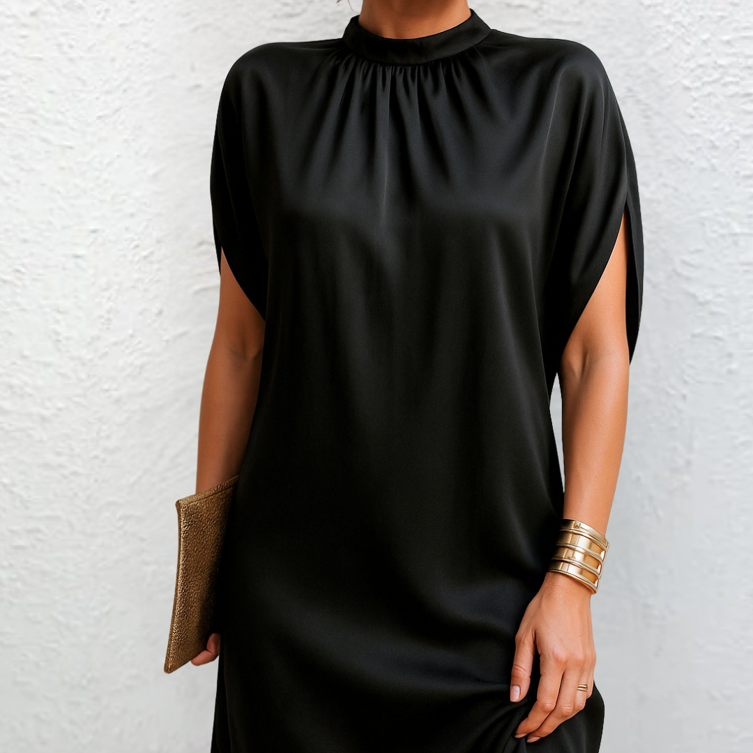 Robe Célène – Noir Élégant & Moderne