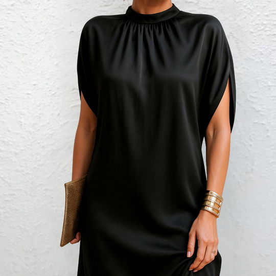 Robe Célène – Noir Élégant & Moderne