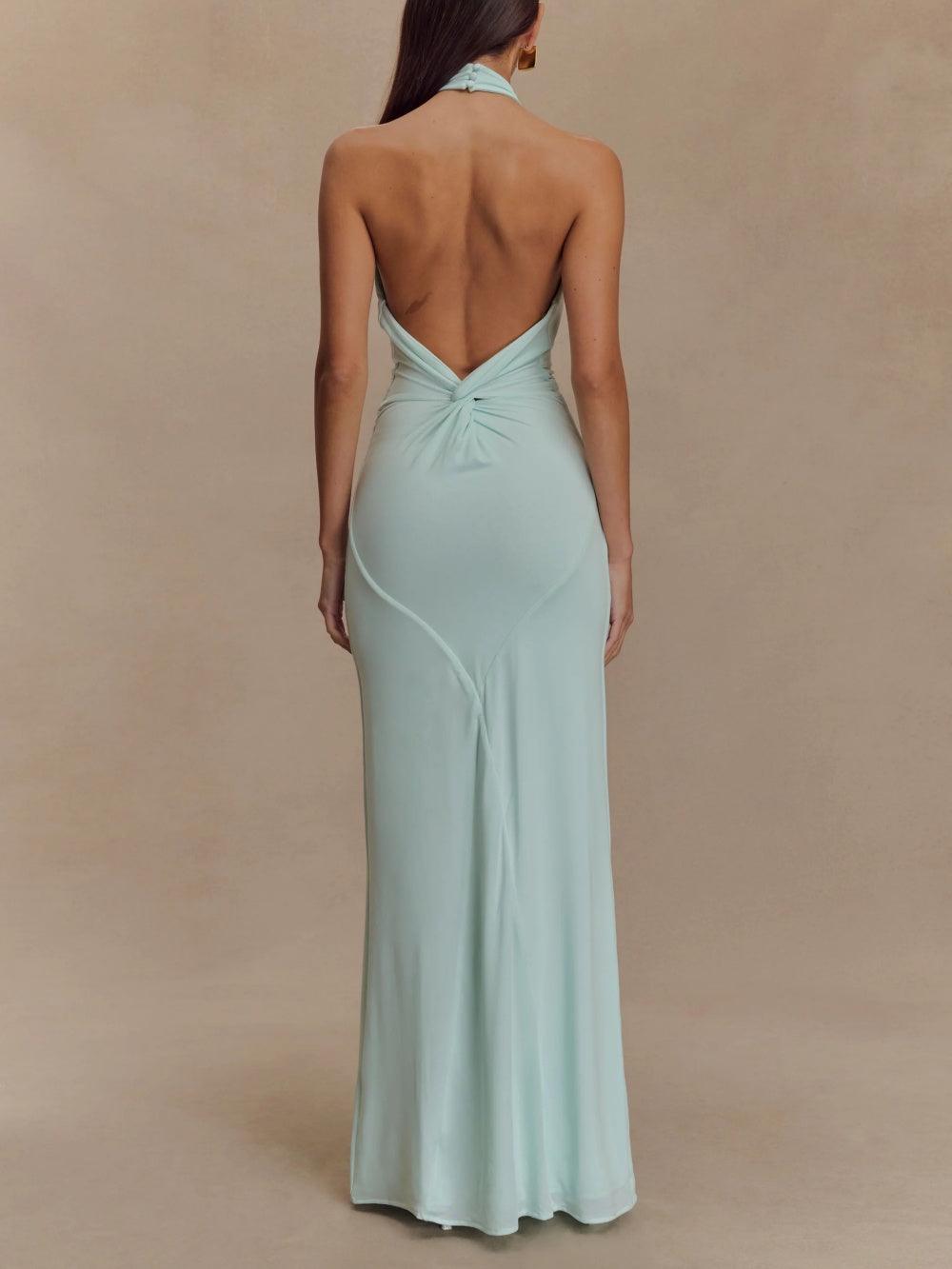 Robe Nuit d’Écume – Élégance Minimaliste au Dos Nu