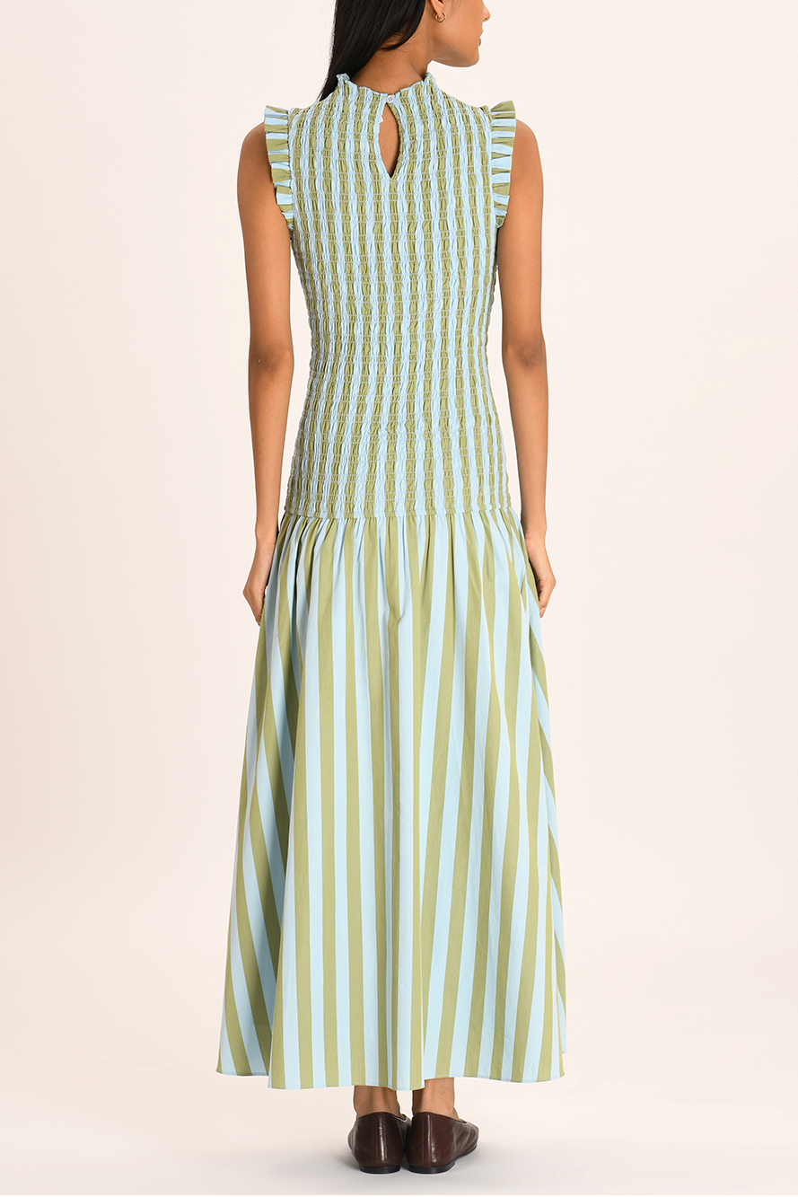Robe Riviera – Rayures Élancées & Silhouette Sculptée