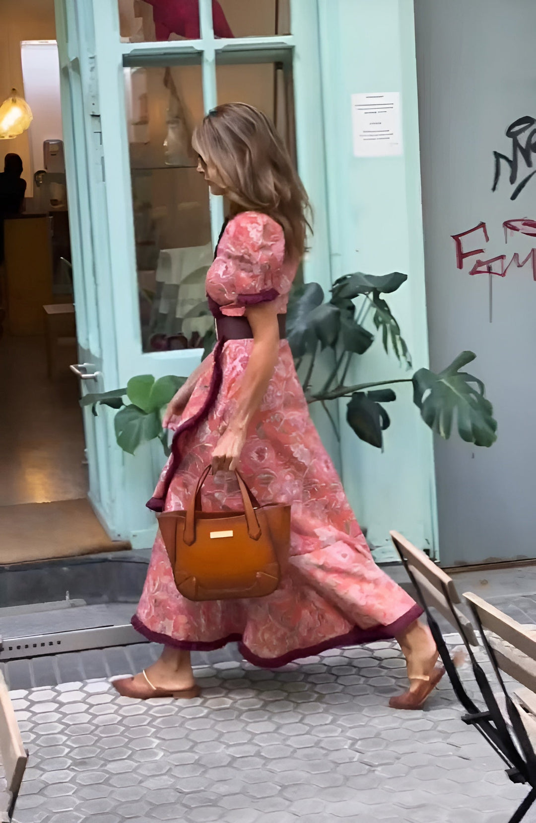 Robe Fleur de Café – Volants & Élégance Bohème