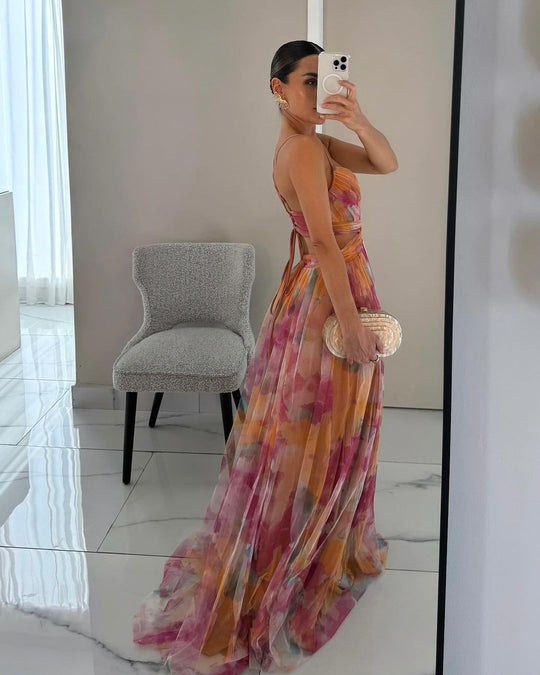 Robe Éthérée Aquarelle – Fluidité Bohème en Couleurs Pastel