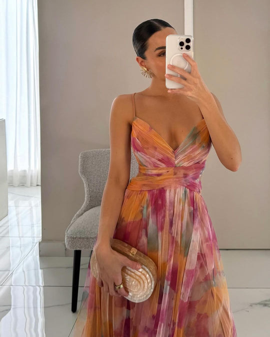 Robe Éthérée Aquarelle – Fluidité Bohème en Couleurs Pastel