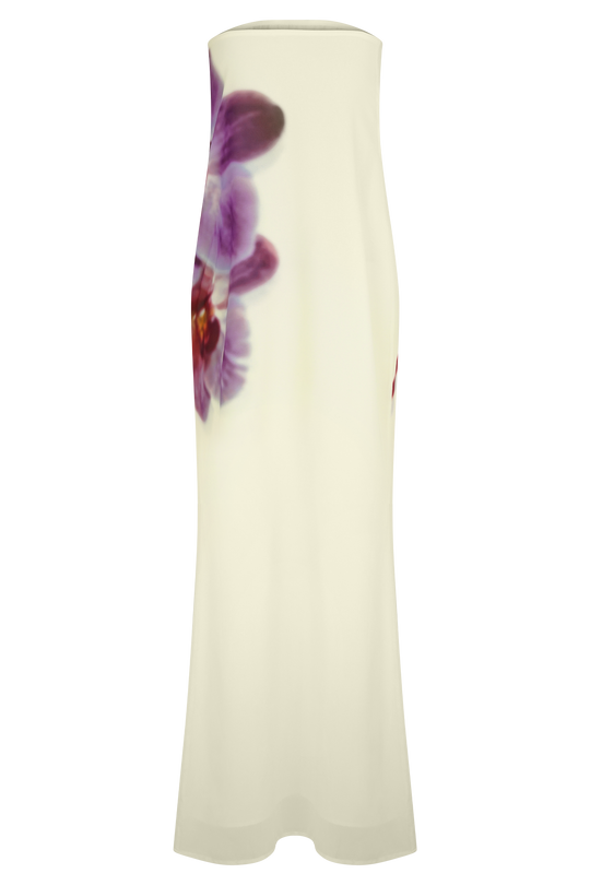 Amaya – Ivory Orchid Maxi Dress