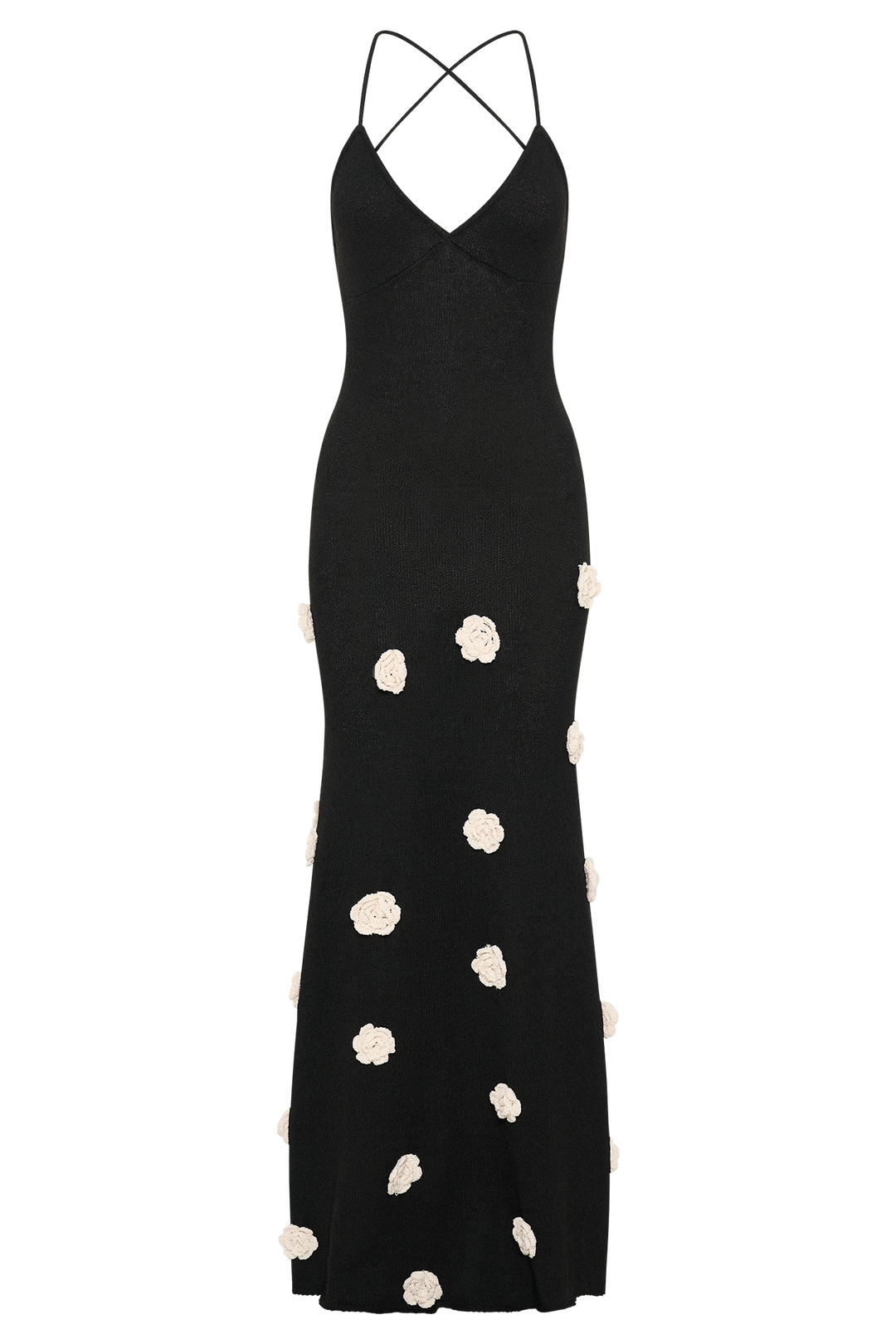 Suki Bloom Knit Dress – Black/White