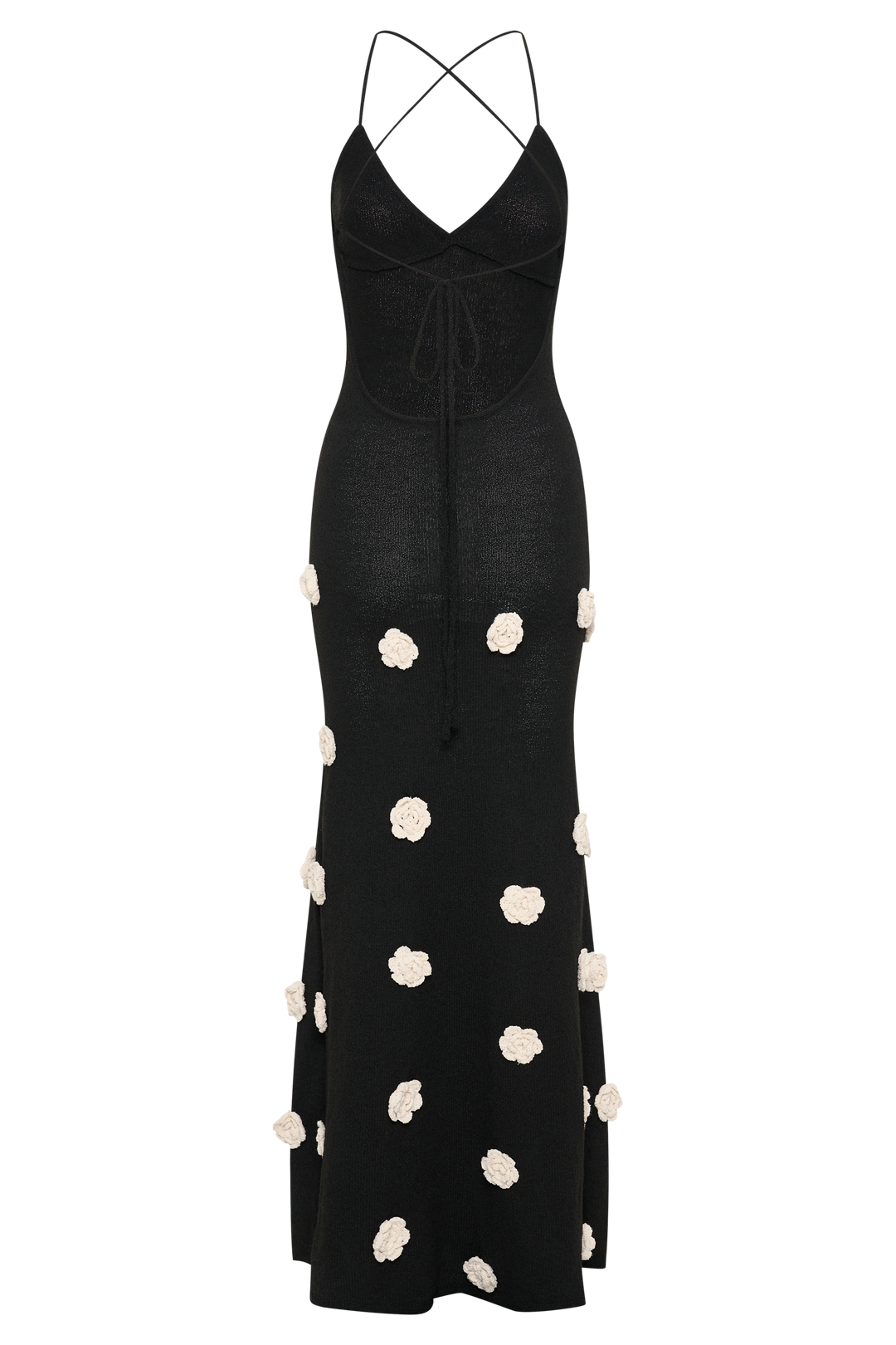 Suki Bloom Knit Dress – Black/White