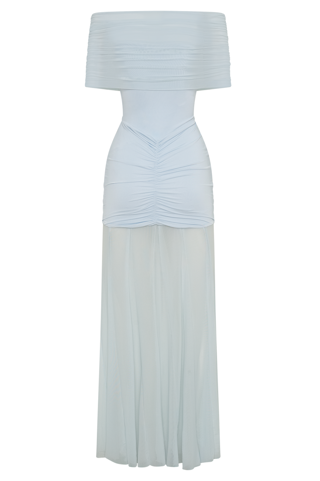 Caspian Off-Shoulder Mesh Maxi Dress