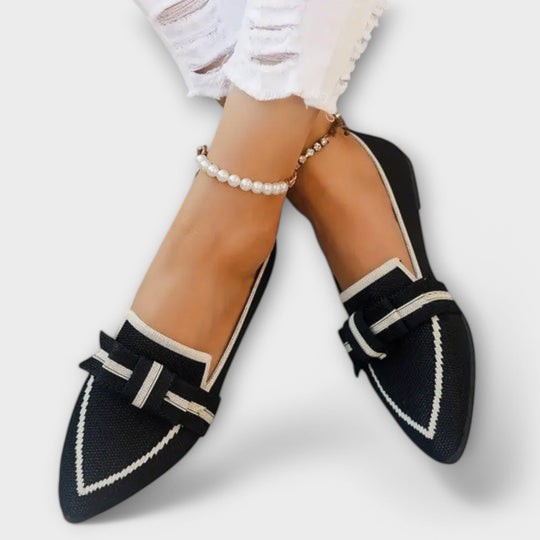 Élise | Chaussures Plates avec Détail Noué Élégant