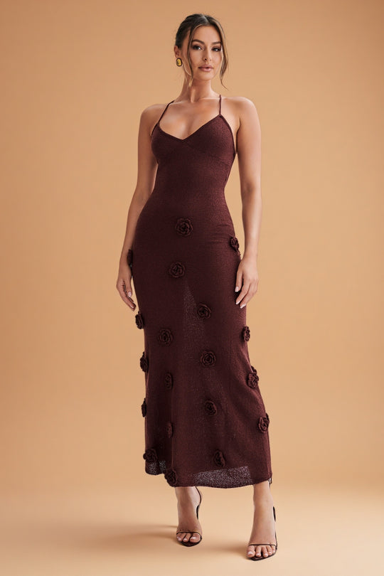 Suki Bloom Knit Dress – Plum