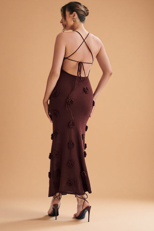 Suki Bloom Knit Dress – Plum