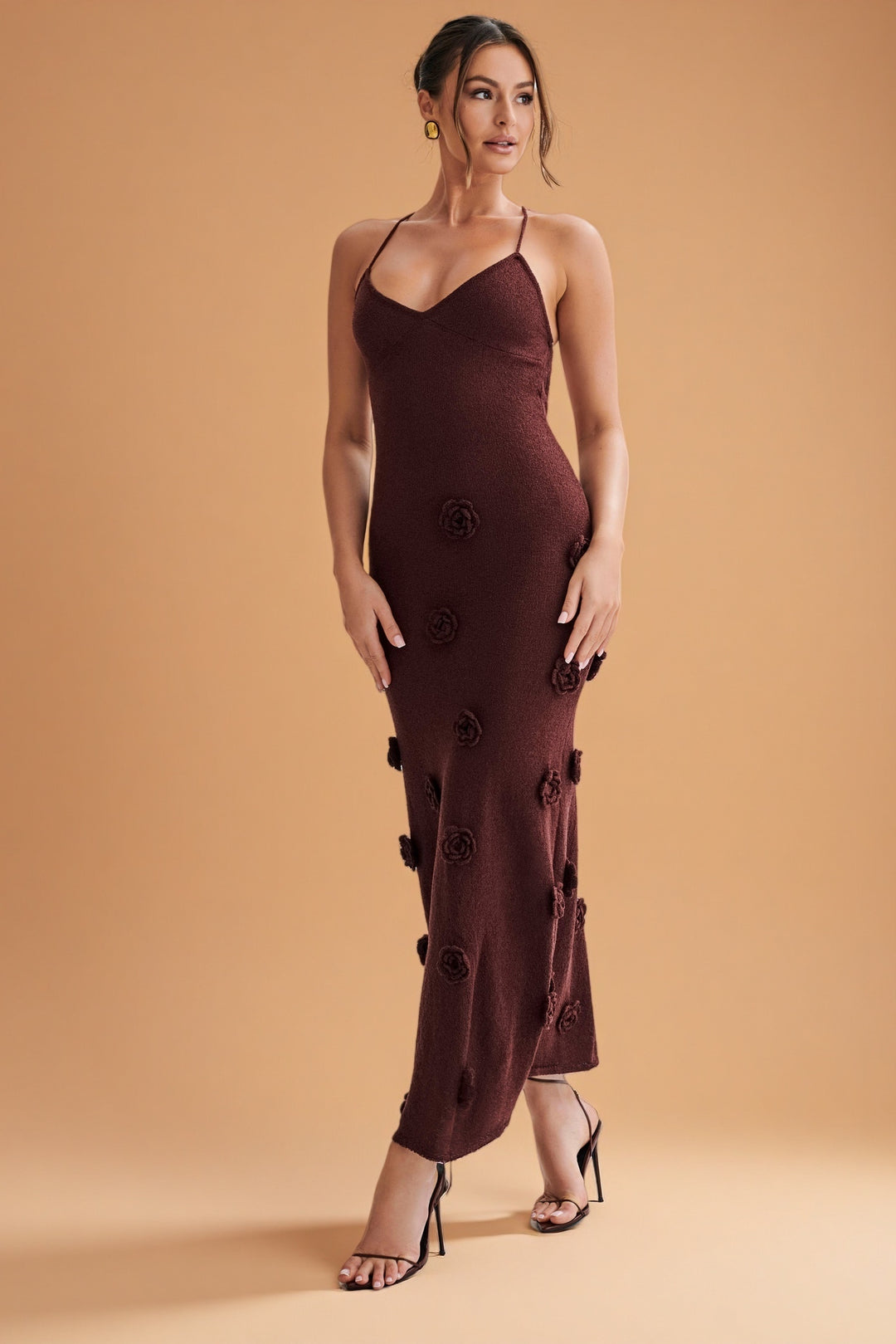 Suki Bloom Knit Dress – Plum