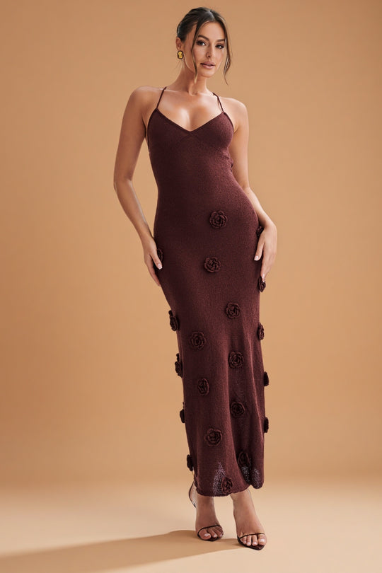 Suki Bloom Knit Dress – Plum