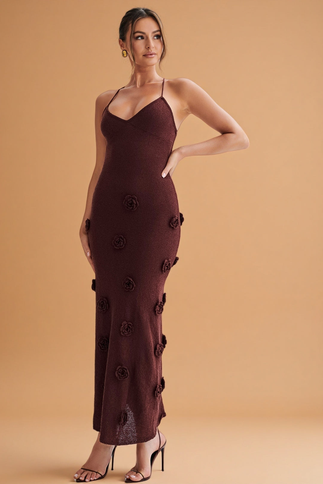 Suki Bloom Knit Dress – Plum