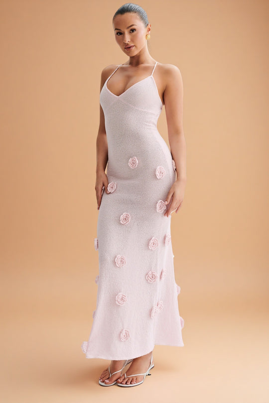Suki Bloom Knit Dress – Baby Pink