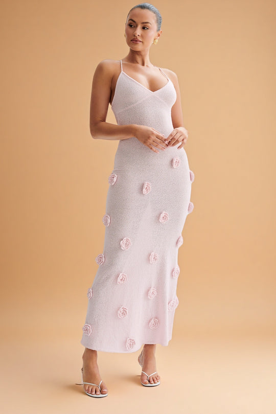 Suki Bloom Knit Dress – Baby Pink