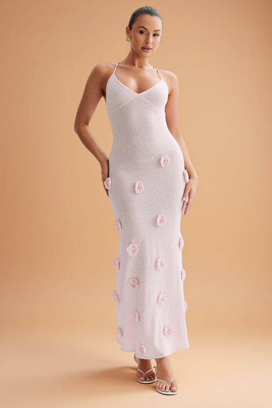 Suki Bloom Knit Dress – Baby Pink