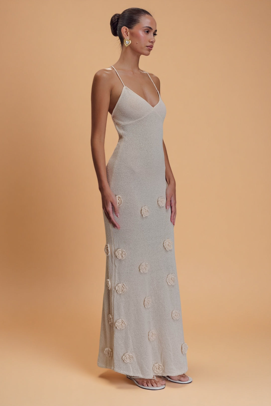 Suki Bloom Knit Dress – Nude