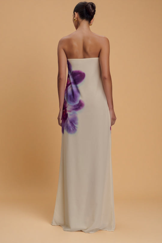 Amaya – Ivory Orchid Maxi Dress