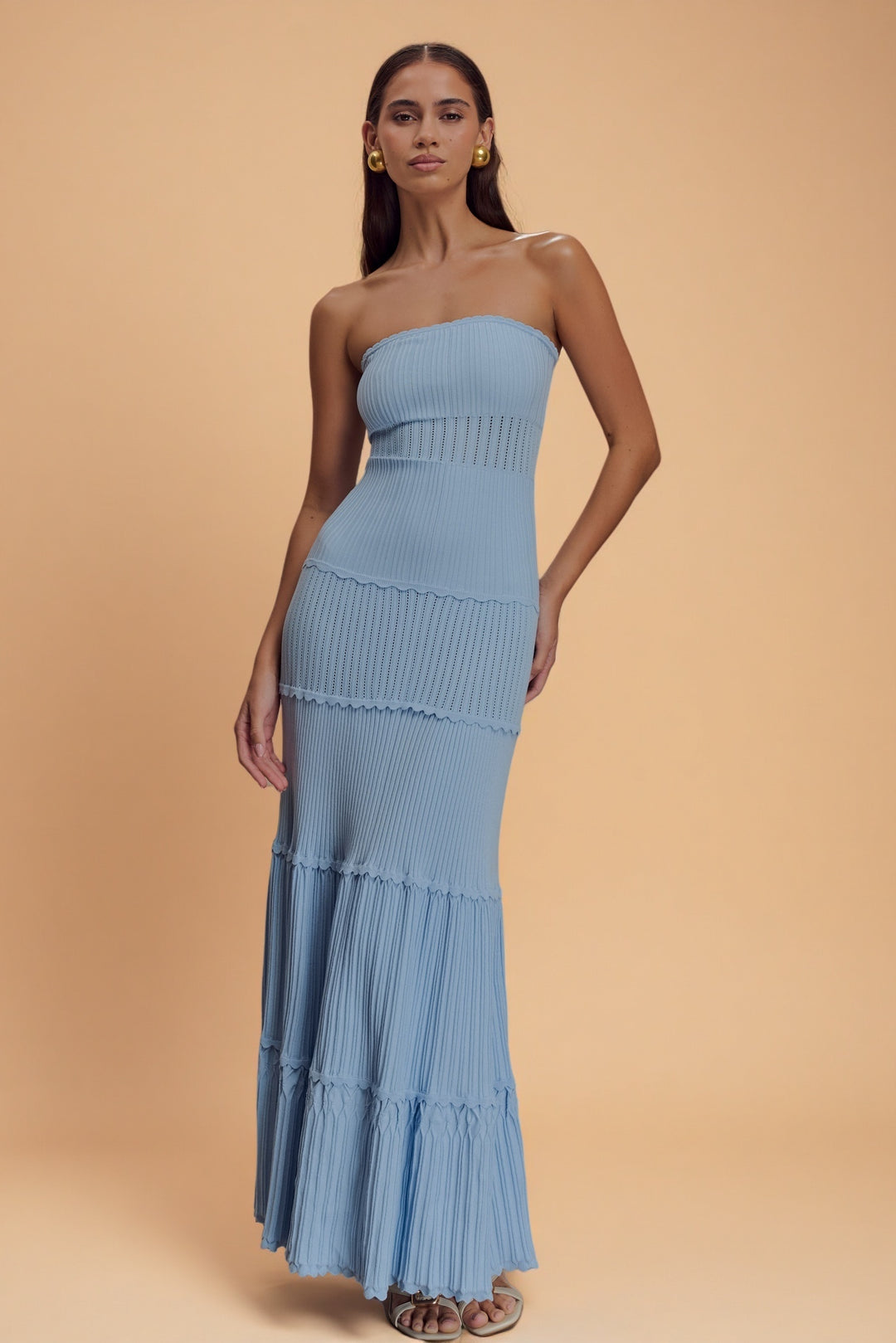 Finley Knit Dress – Cornflower Blue