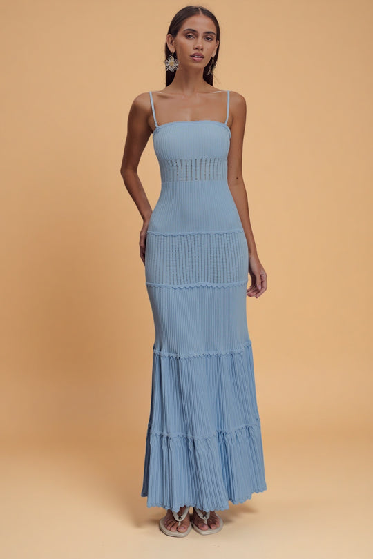 Finley Knit Dress – Cornflower Blue