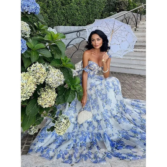 Robe Dolce Vita Fleurie – Bleu & Rose Antique