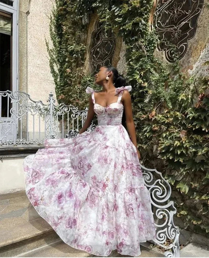 Robe Dolce Vita Fleurie – Bleu & Rose Antique